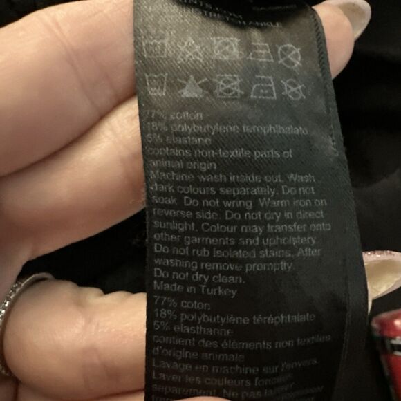 AllSaints Skinny Jeans Womens Size 26 Black Grace Ankle Fray - Picture 8 of 8